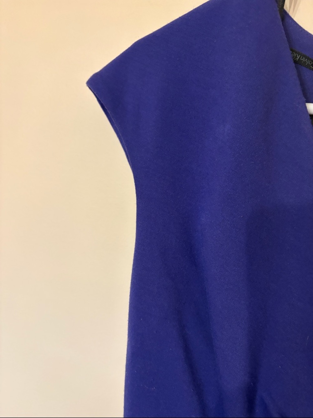 Calvin Klein Cobalt Cap-Sleeve Faux-Wrap Sheath Dress - Picture 5 of 6